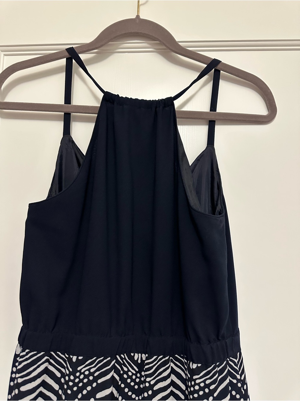 J. Crew Navy Bodice Chevron Print Maxi Dress - Picture 8 of 9